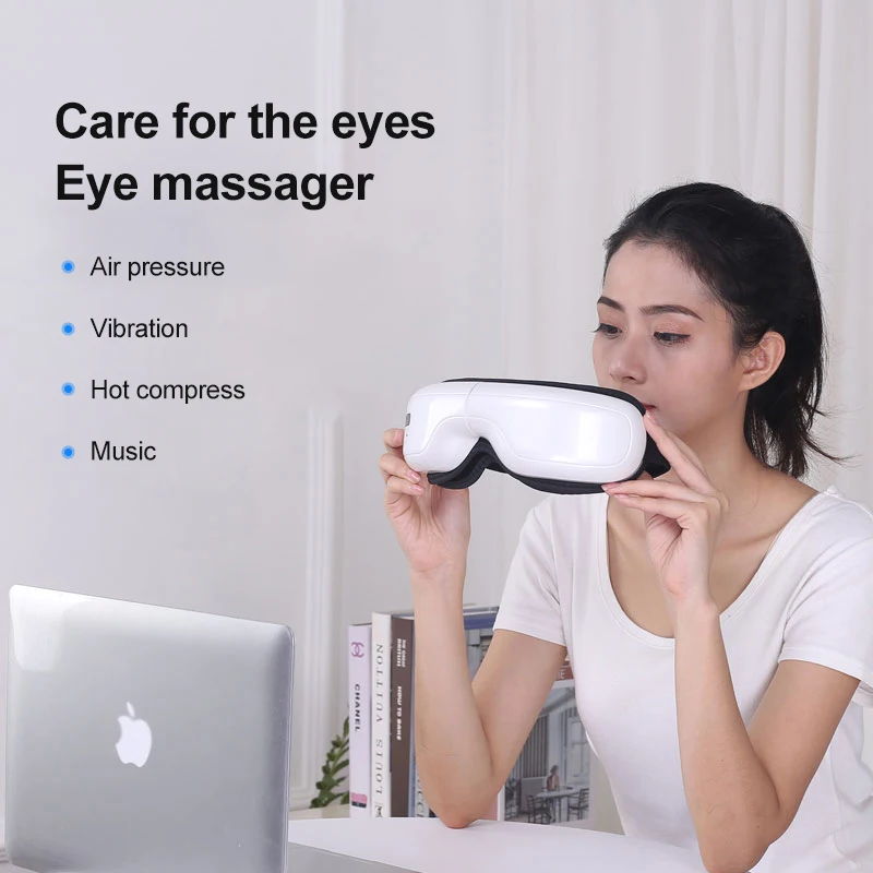 

Eye Massager 4D Smart Airbag Vibration Eye Care Instrument Hot Compress Bluetooth Eye Massage Glasses Fatigue Pouch Wrinkle
