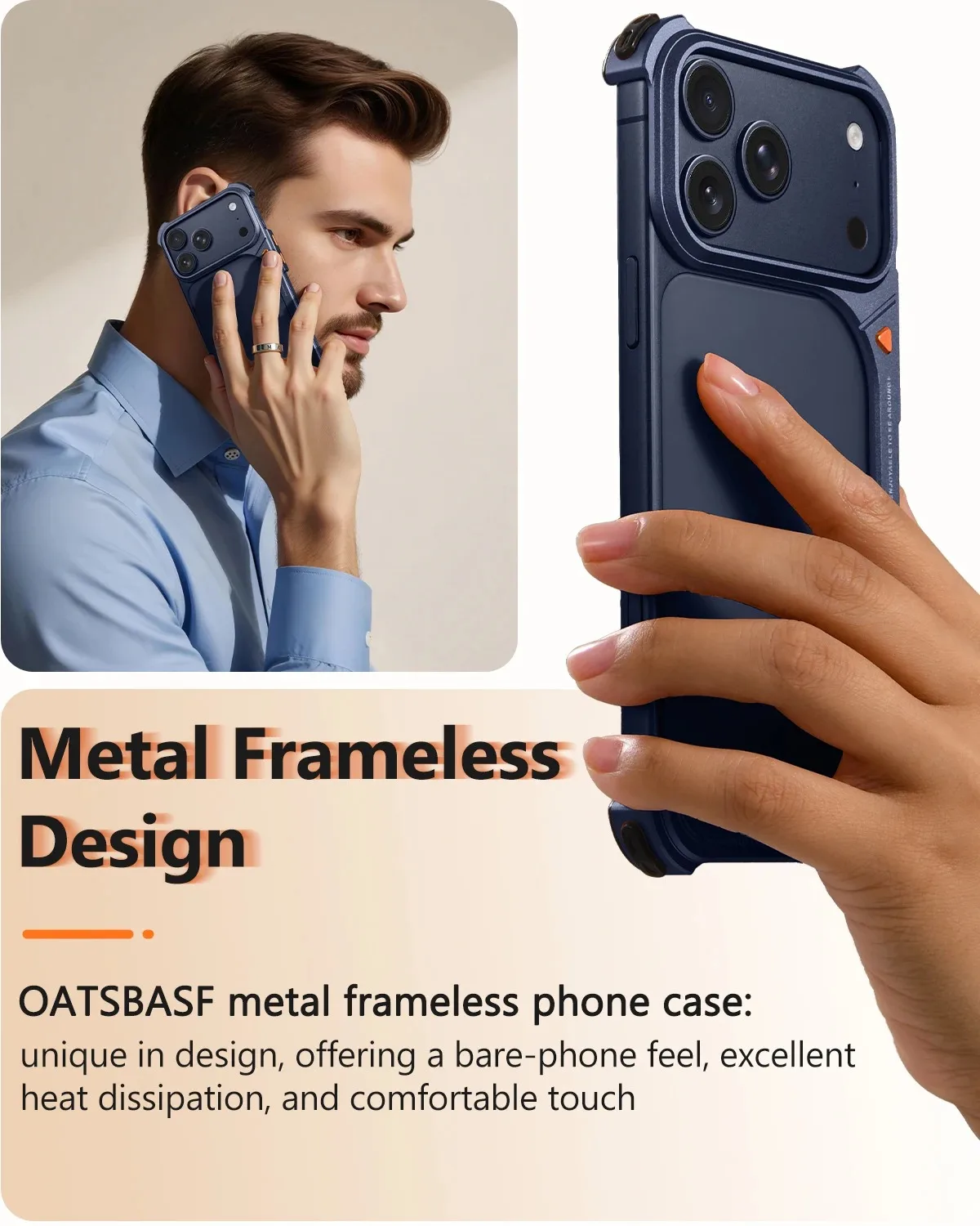 Минималистичный чехол Eary с рамкой для iPhone 17 Pro Max Air, алюминиевые корпуса и держатель объектива для Magsafe, защита от падения с беспроводной зарядкой (art.: 3920d2f36985e) - 3920d2f36985e