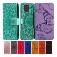 for iphone se 2022 2020 se3 13 pro 12 mini 11 pro x s 10 xr xs max card holder flip cover embossed floral leather wallet case
