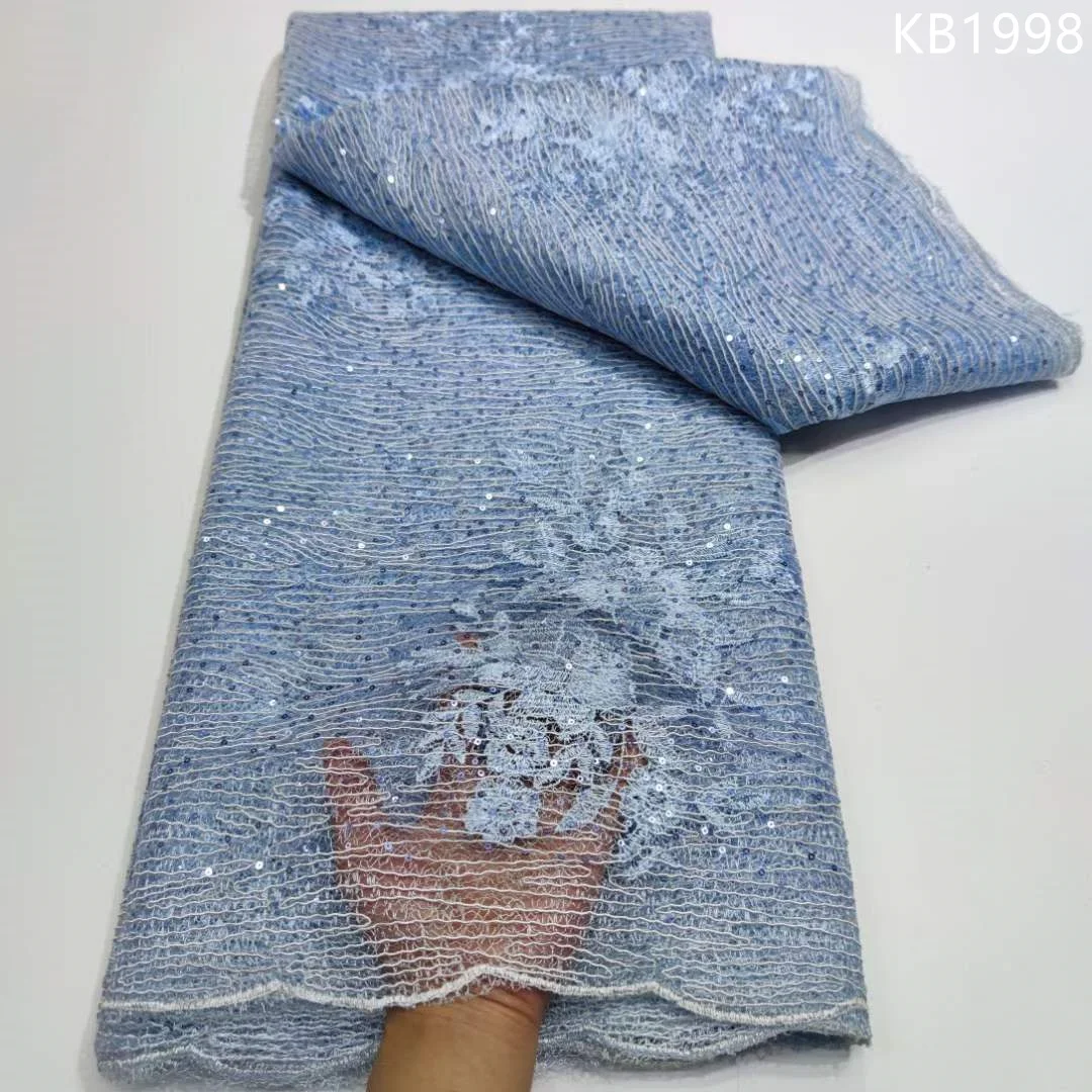 Африканская Флокированная кружевная ткань, Новое поступление, кружевная ткань 2023, вышивка, тюль, кружево, французская кружевная ткань для Aso Ebi вечерние Dress