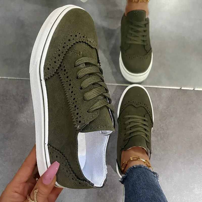 

New 2021 summer and autumn women's shoes thick-soled casual single shoes large size lace-up travel shoes fashion student shoes