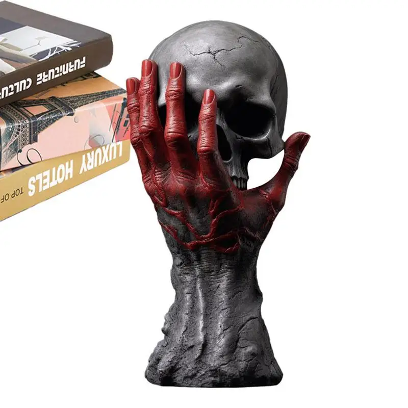 

Украшение черепа из смолы, ужасный реалистичный портативный карманный скелет, Ручное ремесло, декоративные человеческие кости, модель черепа, изысканная уличная