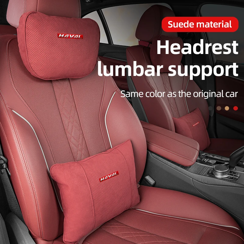 

For Haval H6 3th Dargo 2021 Jolion H9 H2 H3 H5 H1 H7 Suede Car Neck Headrest Pillow Seat Back Waist Cushion Support Accessories