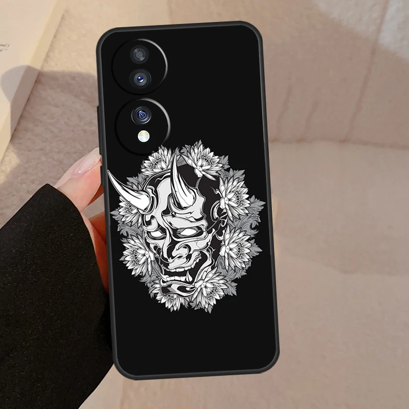 Фото Японская маска демона Они Ханья для чехлов Honor Magic 8 7 6 5 Lite, Honor 400 Pro 200 50 70 90 X8c X8b X9d X9b X9c Win RT №3