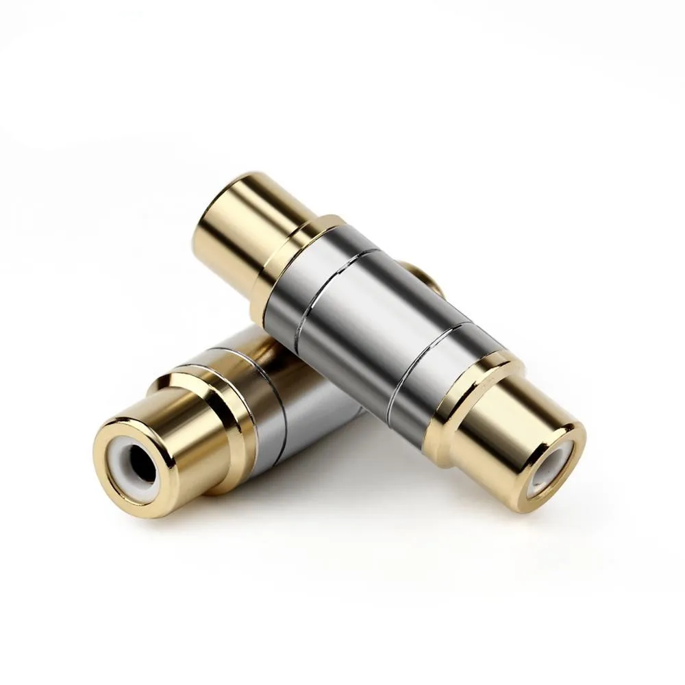 

RCA Female To Female Quick Plug Connector Gold Plated Straight TV Antenna Coaxial Audio Jack Extend Cable Metal Adapter