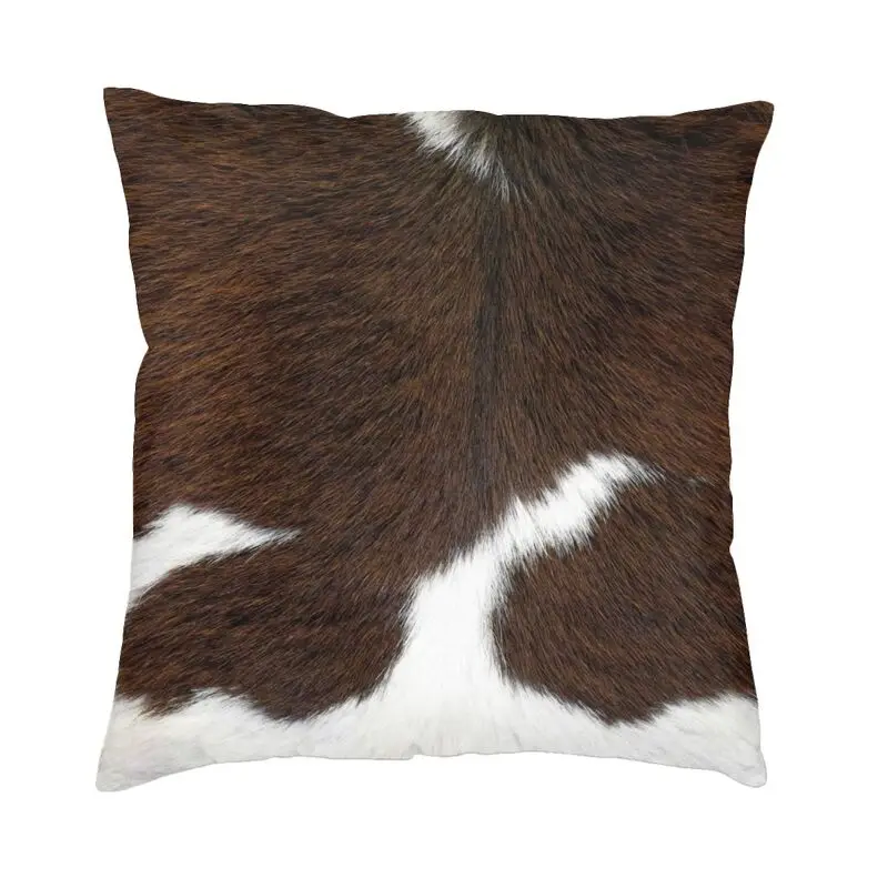 

Luxury Cow Fur Cowhide Texture Throw Pillow Case 45*45cm Decorative Animal Skin Leather Cushion Cover Soft Pillowcase 3D Print