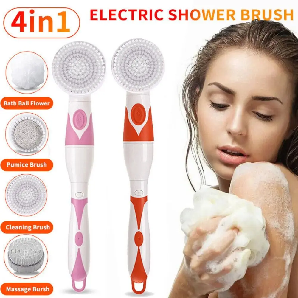 

Electric Body Cleansing Soft Bristle Long Handle Spinning Spa Brush Bath Shower Brush Body Brush Back Scrubber