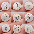 Естественная оболочка A-Z алфавитные бусины кулон из перламутровых раковин-подвески для плетения браслетов, колье и сережек с голубыми ювелирных изделий подарок 10 шт.