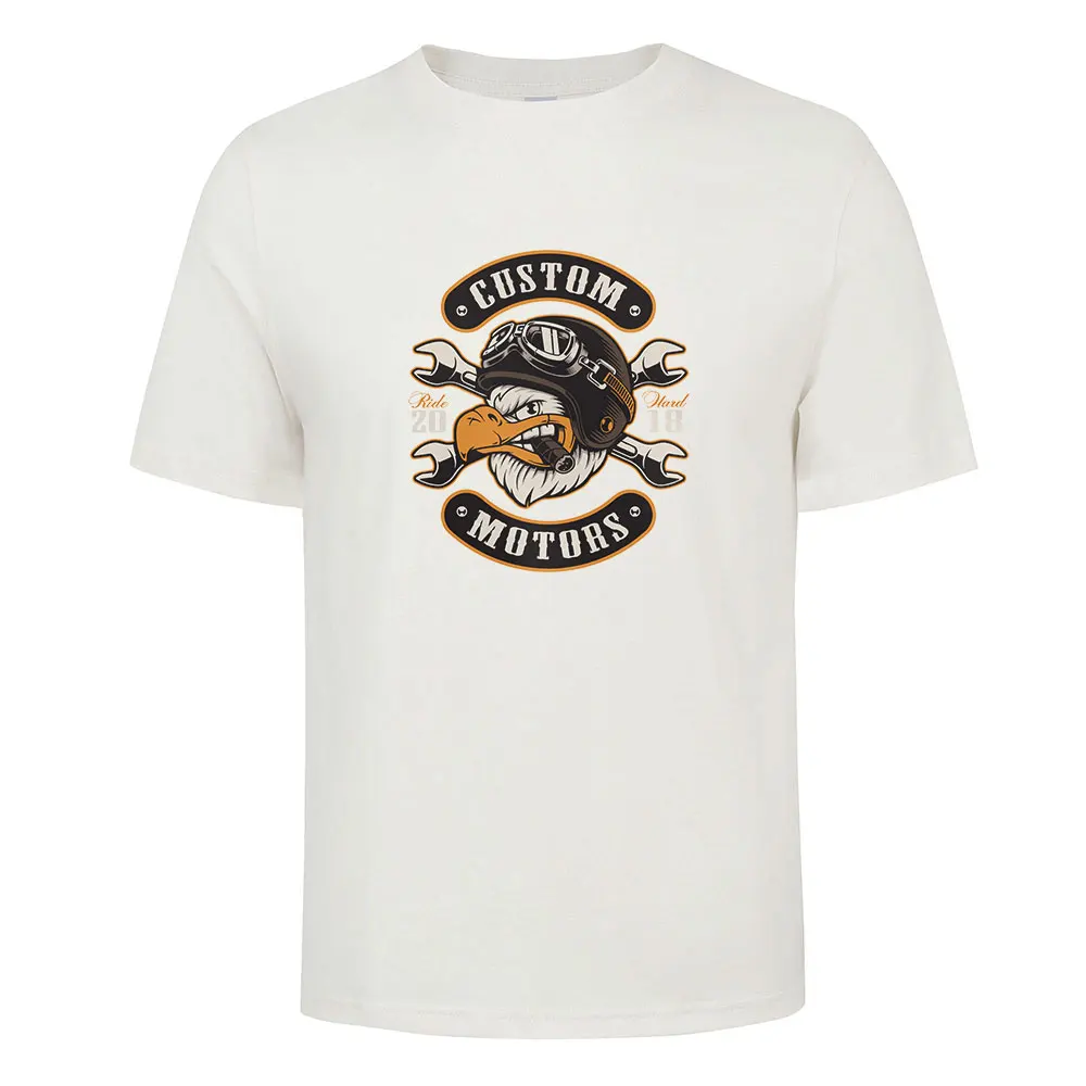 Футболка мужская хлопковая с графическим принтом и круглым вырезом