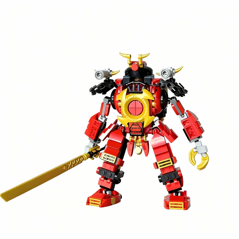 Фото Набор для сборки модели MOC Samurai X Mech Ninja Adventure из 407 деталей: Продвинутый конструктор, премиум-качество, детализированная модель, развивающая игрушка-головоломка, подарок №2