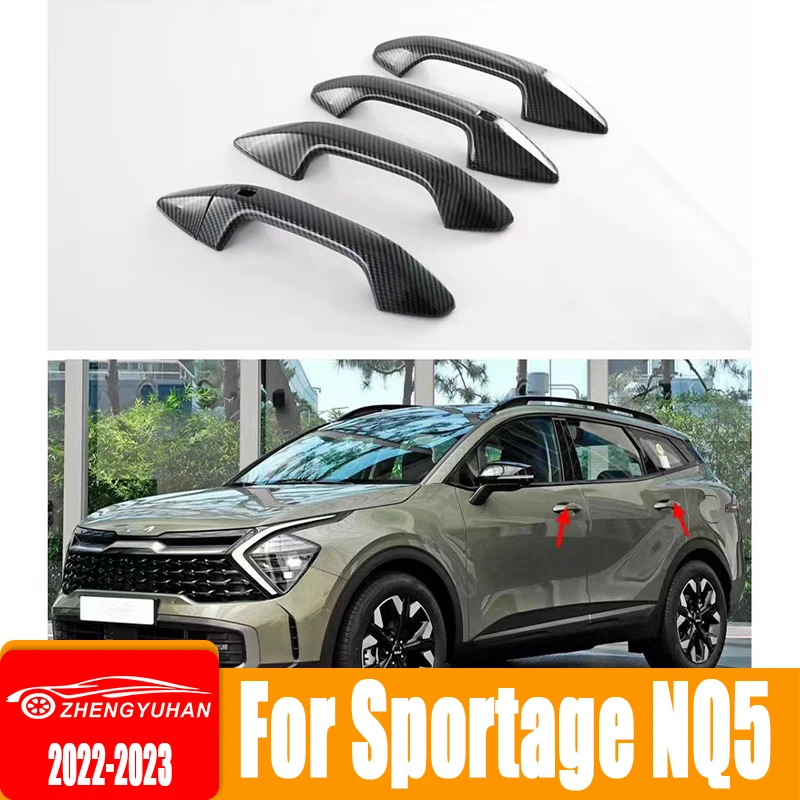 

Для Kia Sportage NQ5 2022 2023 Sportage Hybrid X GT Line HEV ABS углеродное волокно Автомобильная дверная ручка крышка чаши аксессуары для украшения