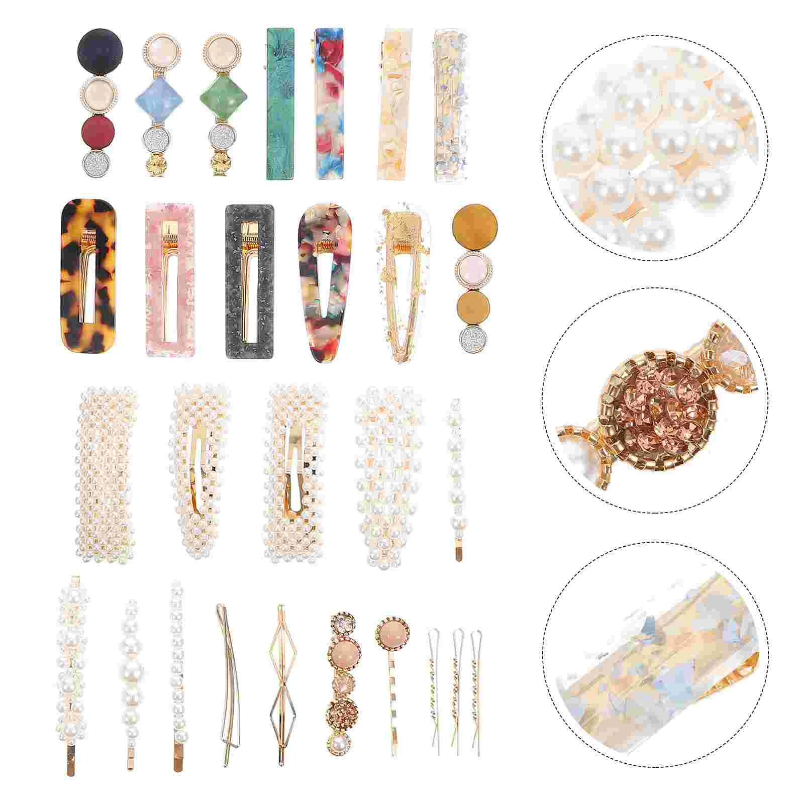 28 шт. набор заколок для волос с жемчугом декоры элегантные заколки изысканные