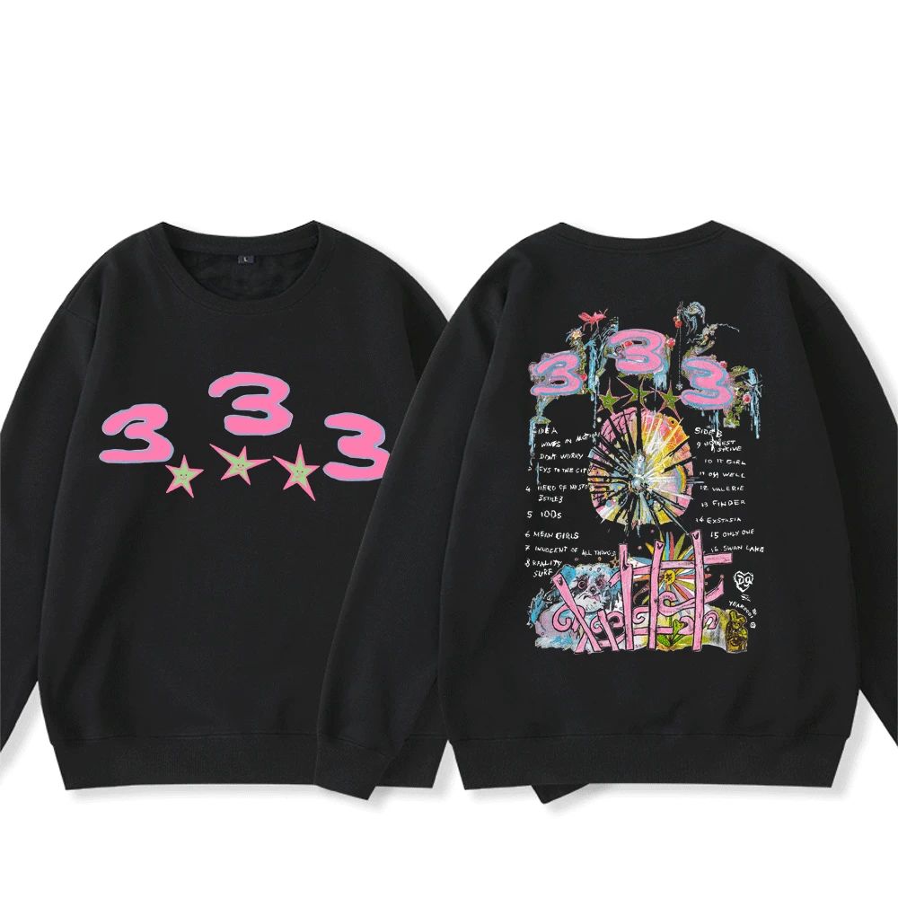 

Толстовка шведского рэпера Bladee 333, Зимняя Повседневная Толстовка с длинным рукавом, свитшот с рисунком в виде музыкального альбома, одежда для улицы, пальто