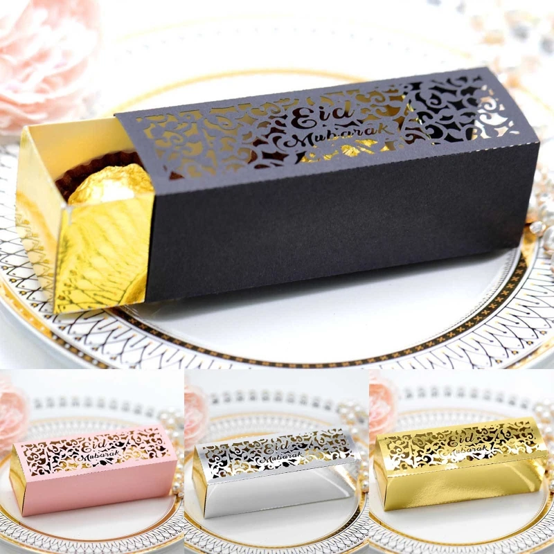 

50 шт., коробка для конфет Eid Mubarak, подарочные коробки для шоколада