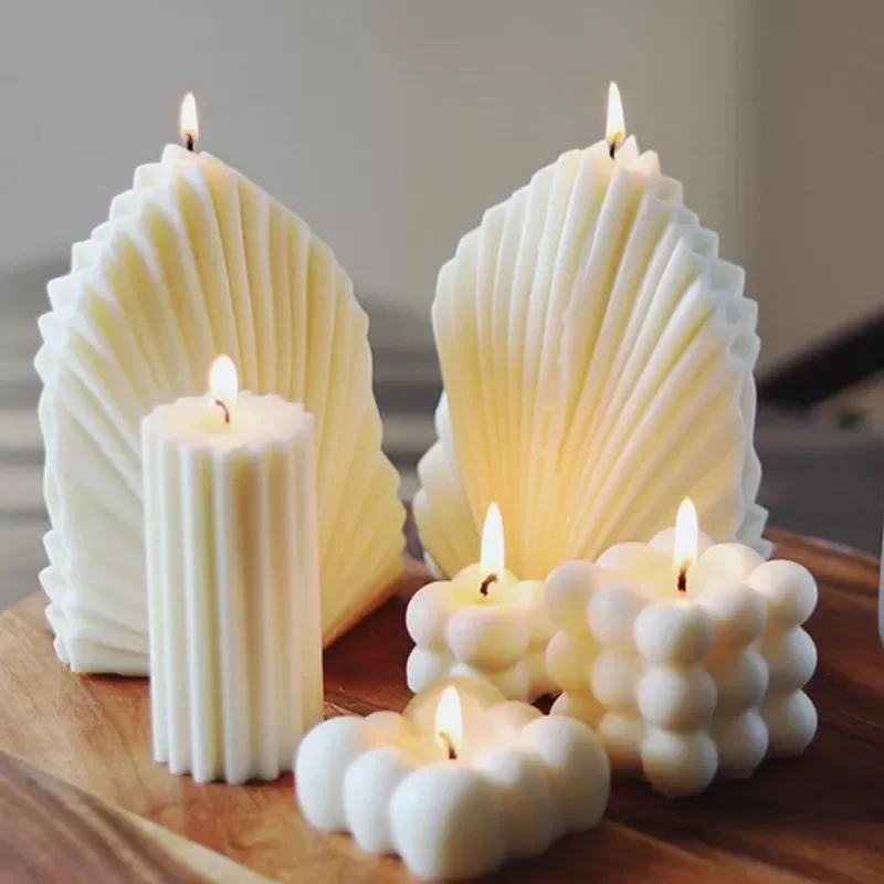 

New Big Coral Shell Shape Luxury Art Candle Mold 3D Aroma Handmade Crafts Candle Soy Wax Silicone Molds Forms Home Decor Scented