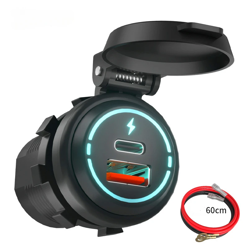 

Waterproof Car USB Charger QC3.0 PD Type C USB for 12V/24V Vehicles Boat Motorcycle SUV Bus Truck Caravan Marine