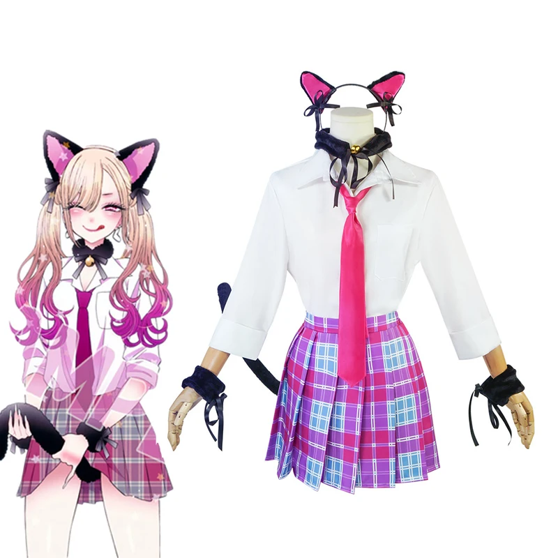 

Anime My Dress Up Darling Kitagawa Marin Cosplay Costume with Cat Girl Sexy Women Uniform Halloween Carnival Suit for Female
