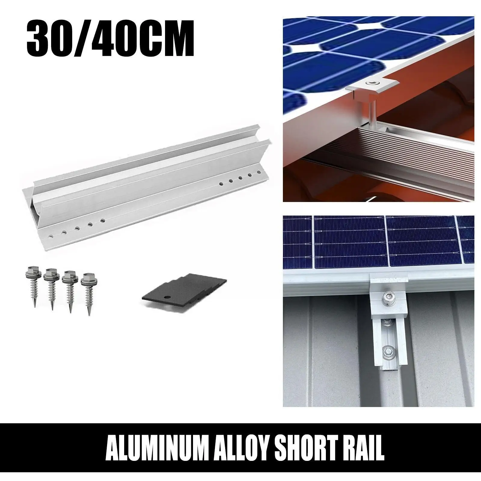 

Solar Panel Photovoltaic Bracket Mounting Rail Pv Middle 30mm End Aluminium 40mm Clamp Module Profile Solar Clamp E8b5