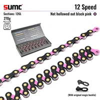 sumc bicycle chain 12 speed velocidade colorful diamond mtb mountain road bike chains 126l with missinglink for shimano sram