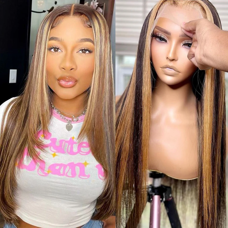 

Парик из натуральных человеческих волос с эффектом омбре, 13 х4 дюймов