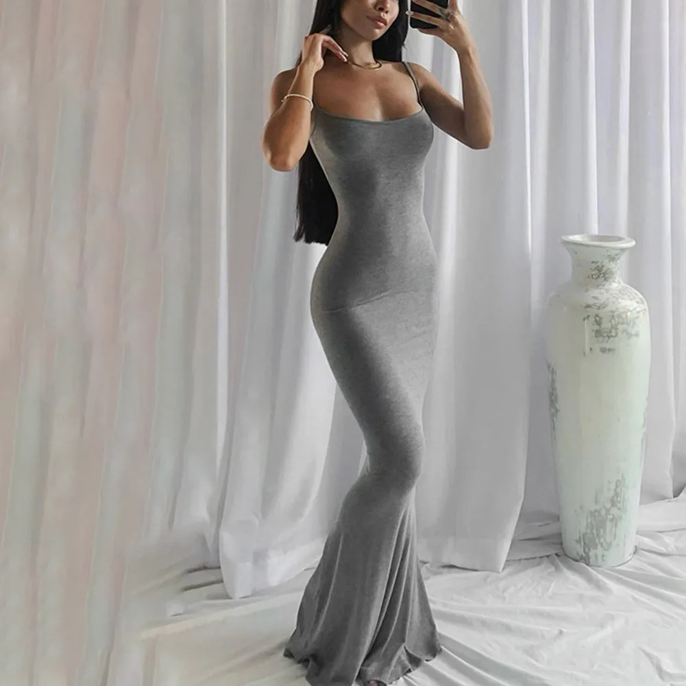 

YiYiMiYu атласное платье-комбинация без рукавов с открытой спиной тонкое сексуальное Макси-платье 2022 весна женское вечернее Y2K лаконичное обле...