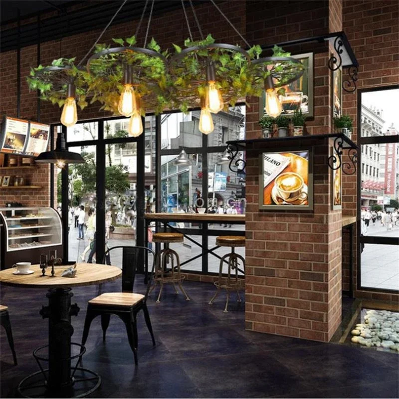 Люстра с имитацией нескольких головок для бара ресторана кафе светильники