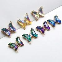 crystal butterfly pendants charms ornaments for making diy bracelets necklaces dangle earrings copper party jewelry accessories
