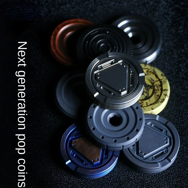 Small next Generation Blade Pop Coin Titanium Alloy Ring Coin Belongs to Fingertip Gyro Pressure Reduction Toy EDC