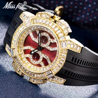 missfox hip hop men watches top luxury brand iced out quartz aaa watch 18k gold diamond stainless steel clocks rel%c3%b3gio masculino
