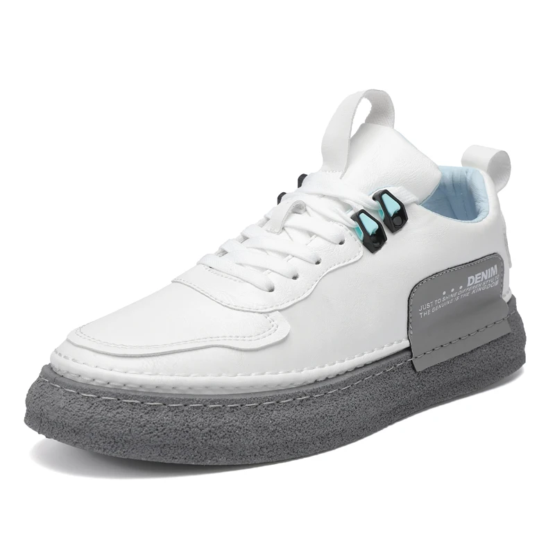 

Casual Men's Skateboard Shoes Wild England Fashionable Men Leather Shoes Waterproof Driving Youth Flat Sneakers Non Slip 2022