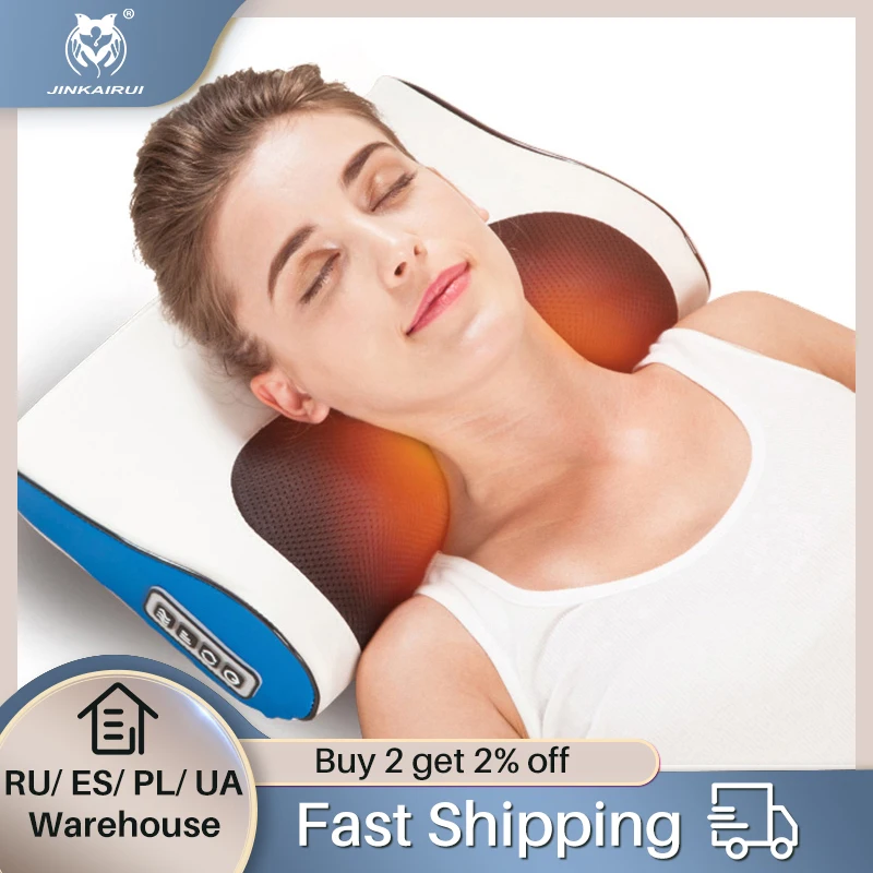 

Infrared Heating Neck Shoulder Back Body multifunctional Massage Pillow Shiatsu Massager Device Cervical healthy Massageador