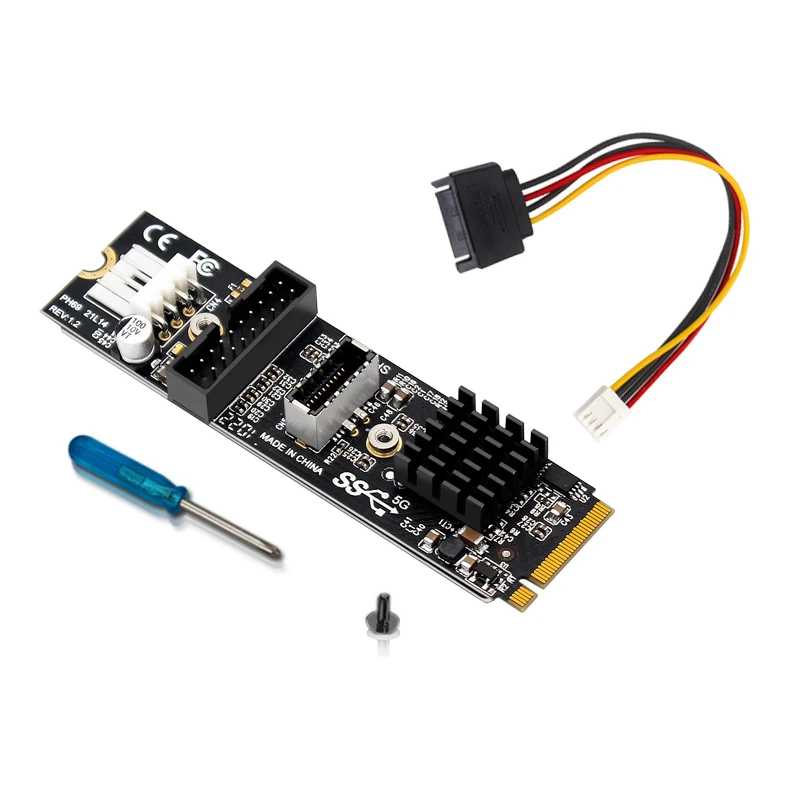 Плата расширения M.2 M KEY PCIe на переднюю панель USB 3,1, 5 Гбит/с