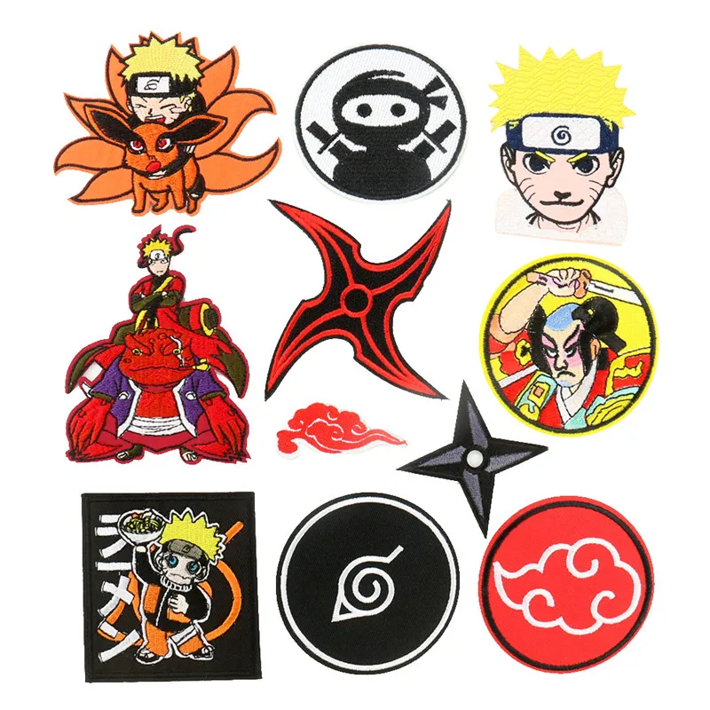 Cartoon Naruto Sasuke Jiraiya Ironing Patches embroidery Clothing Patch anime clothes Garment stickers embroidery cloth stickers