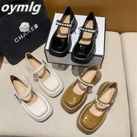 baotou sandals womens 2022 summer new square toe thick heel mary jane rhinestone buckle sandals wholesale platform shoes