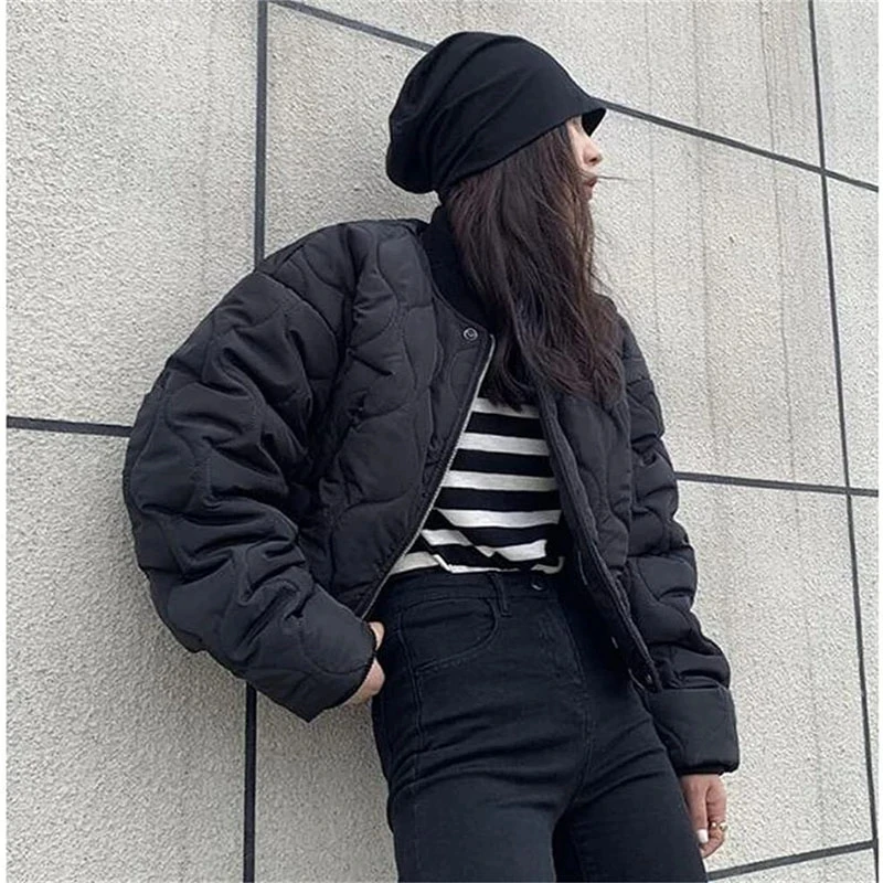

Women Short Jacket Female Winter Coats Long Sleeve Bomber Jackets Outwear Parka Coat 2023 Spring Autumn Winter Outerwear