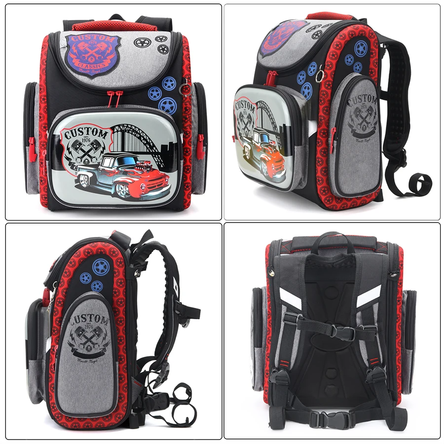 Children 3D Orthopedics School Bags for Kids Cartoon Cars Print Schoolbag Boys Fashion Waterproof Backpacks Mochila