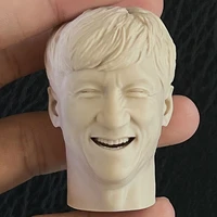 unpainted 16 scale male solider kungfu star younger jackie chan head carved sculpt with smile expression model for 12 inch body