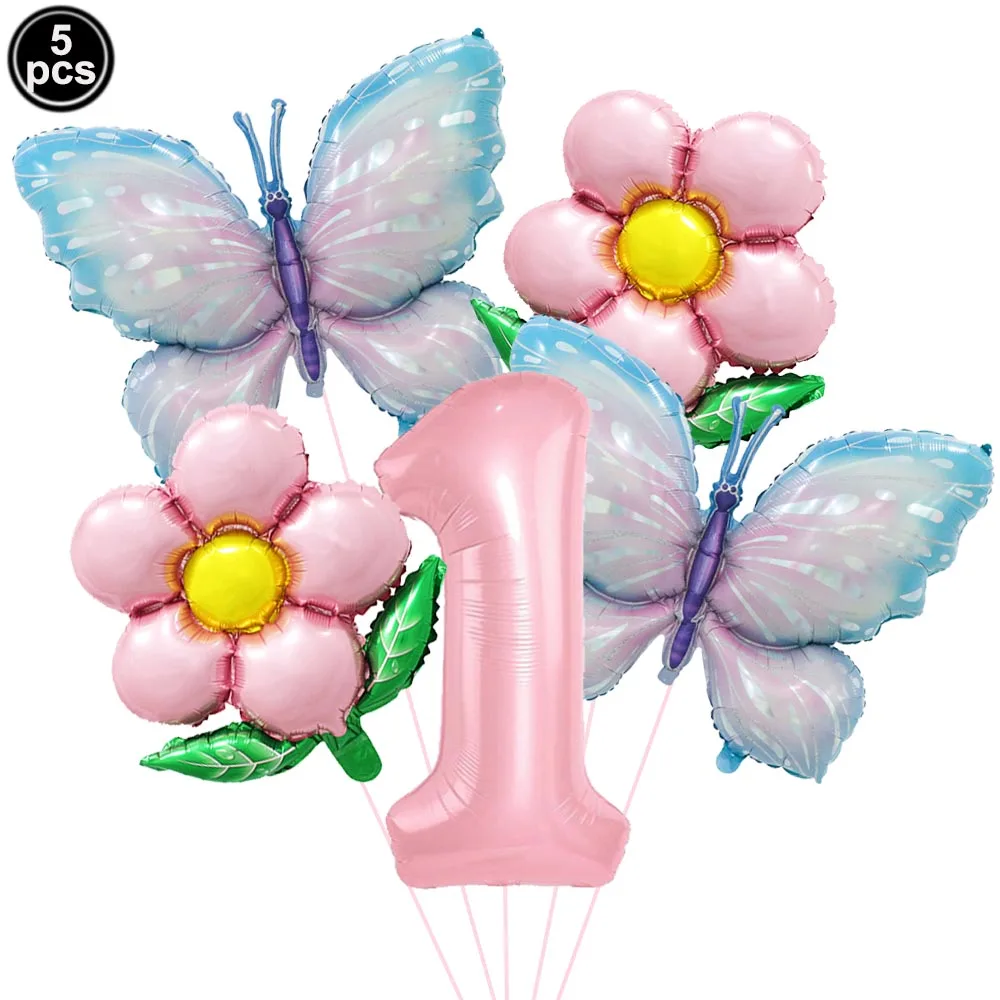 

Розовые фольгированные шары с бабочками 32 дюйма набор 1-9 для девочки
