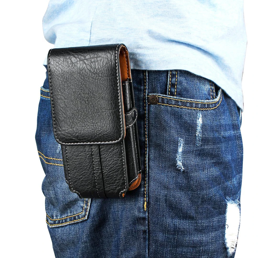 

Leather Men Waist Bag Belt Clip Phone Case For Samsung S23 Ultra S22 S21 S20 FE S10 S9 S8 Plus A53,Note 20 10 9 8 Holster Pouch