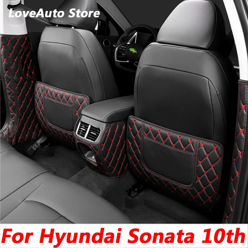 For Hyundai Sonata 10th 2020 2021 2022 Car All Inclusive Rear Seat Anti-Kick Pad Backrest Seats Cover B Pillar Protective Mat