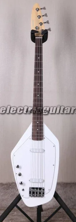 

4 Strings 60s Vox Phantom IV White Electric Bass Guitar Solid Body Maple Neck Rosewood Fretboard, White Pickguard