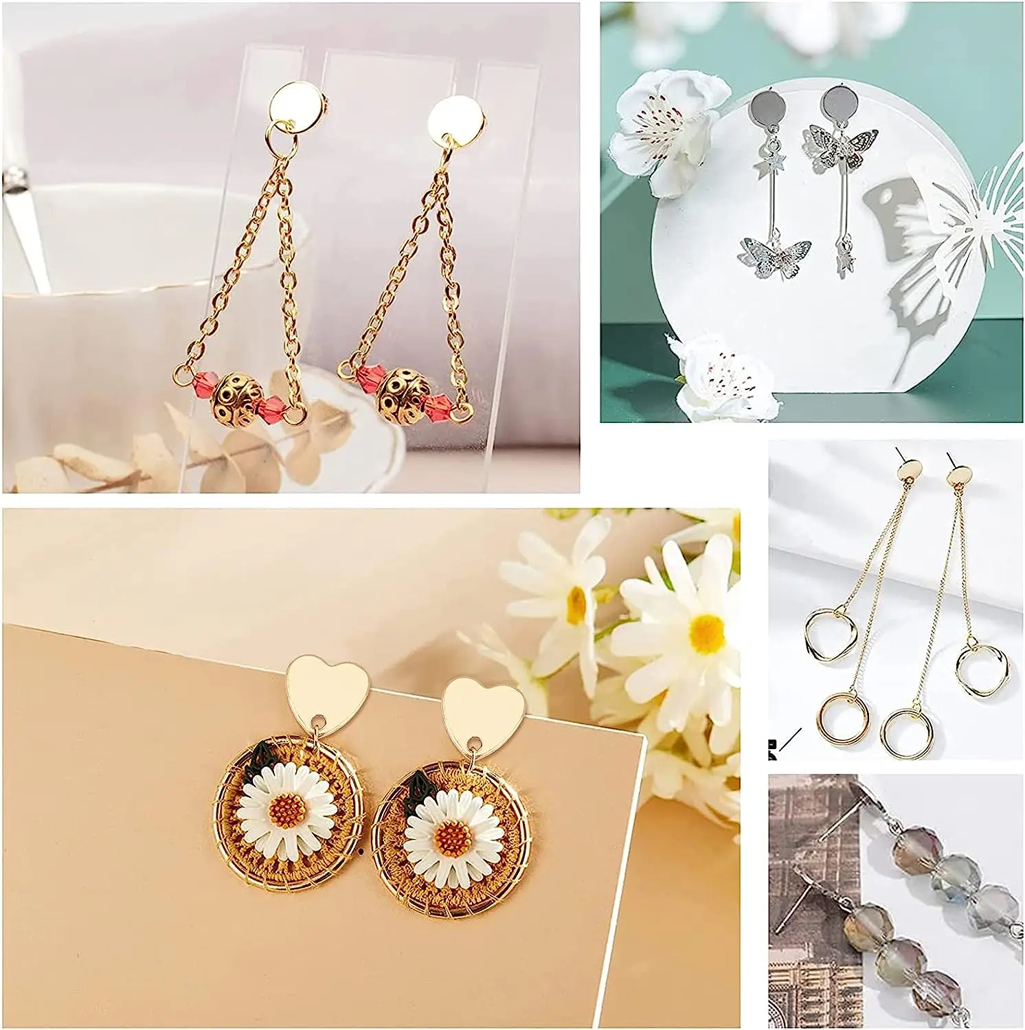 Основа для сережек из нержавеющей стали с отверстием 20 шт.