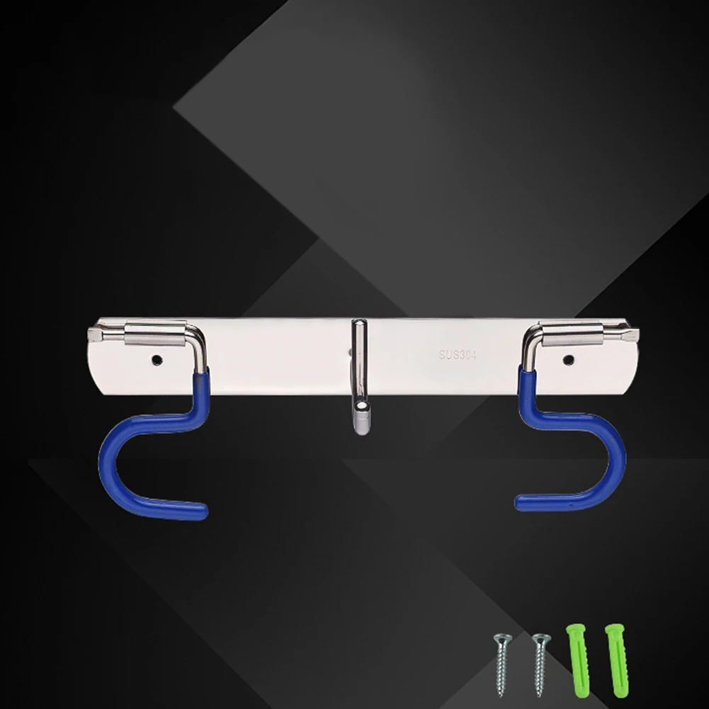 

Mop Hook Storage Kitchen Hanger Brush Home Wall Mounted Anti Slip Holder S Type Broom Organizer Bathroom Stainless Steel