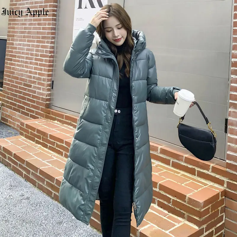 Winter Jackets 2022 Woman New Fashion Parkas Zipper Hooded Warm Coat Slim Jacket Female Clothing Casual Long Outwear Office Lady