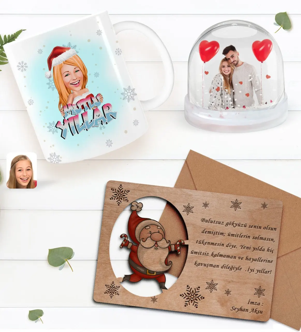 

Персонализированная фотография, Кружка со снежным шаром и на день рождения, кружка и Деревянная Рождественская открытка в ретро стиле, пода...