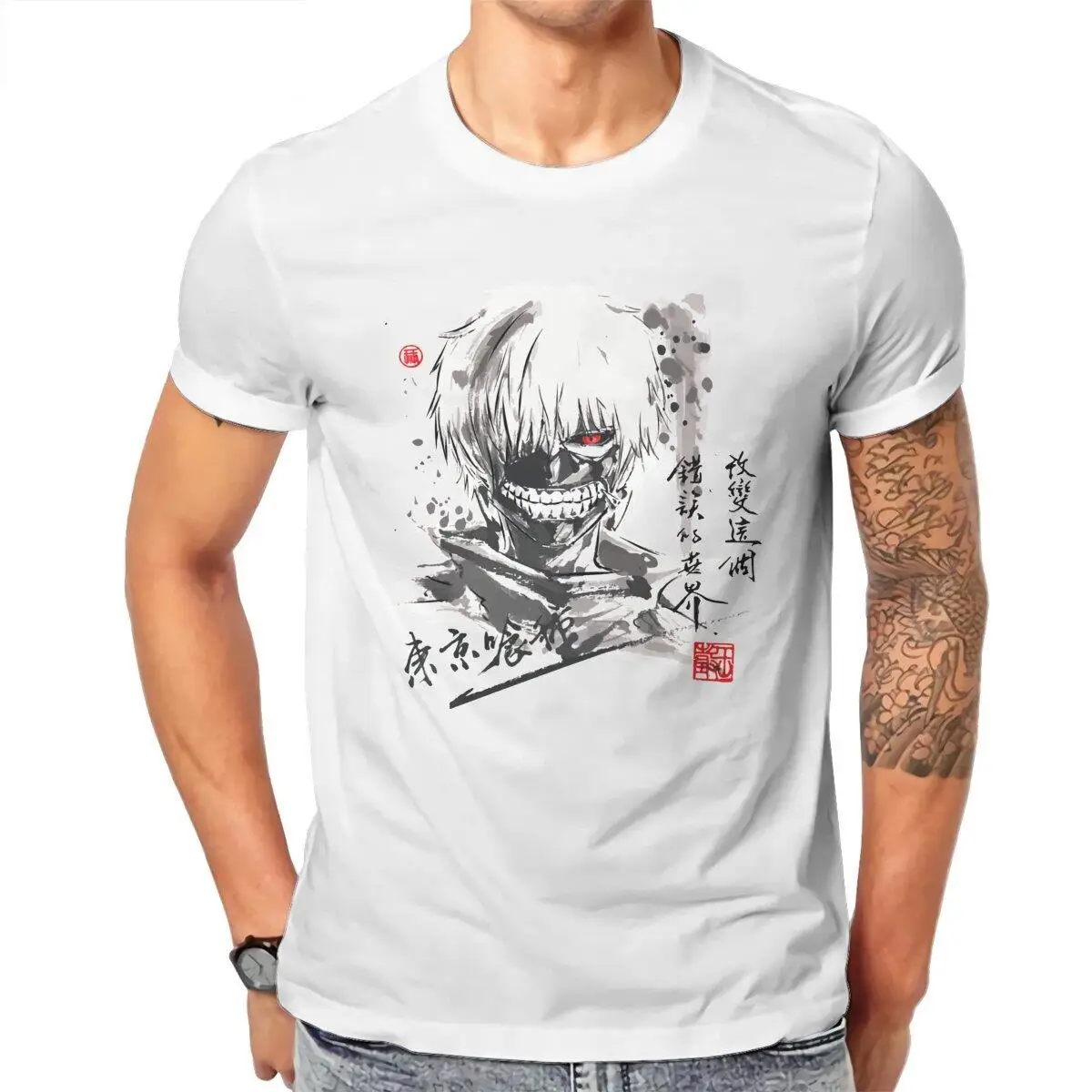 Men's Tokyo Ghoul Harajuku Anime  T Shirt  Cotton Clothing Novelty Short Sleeve O Neck Tee Shirt 4XL 5XL T-Shirts