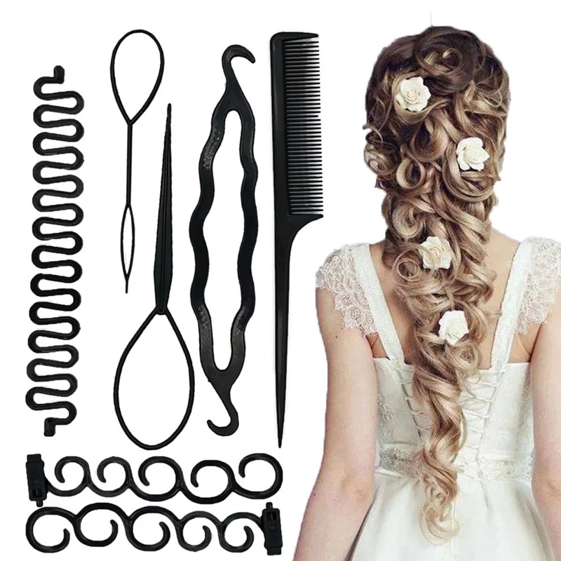 

Multi-style Women Hair Accessories DIY Hair Styling Braiding Tools Magic Donut Bun Maker Hairstyle Braider Twist Headwear Clips