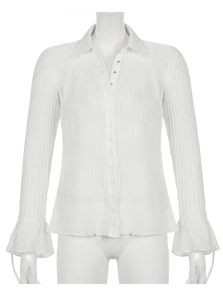 Женская винтажная блузка с длинным рукавом