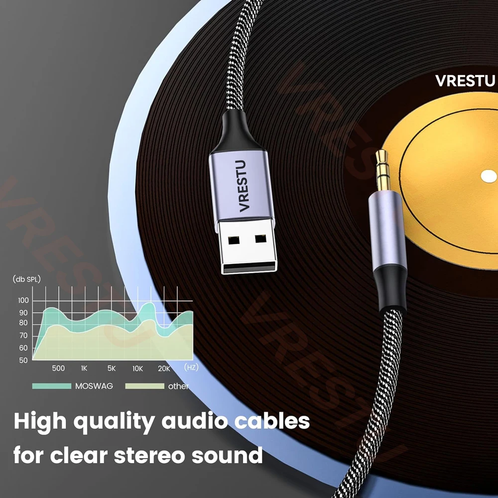 USB к 3 5 мм адаптерному кабелю 2 м наушники динамик Настольный ПК стерео