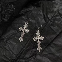new punk goth cross earrings for women girls gothic large drop earrings dangle grunge hip hop vintage party jewelry wholesale